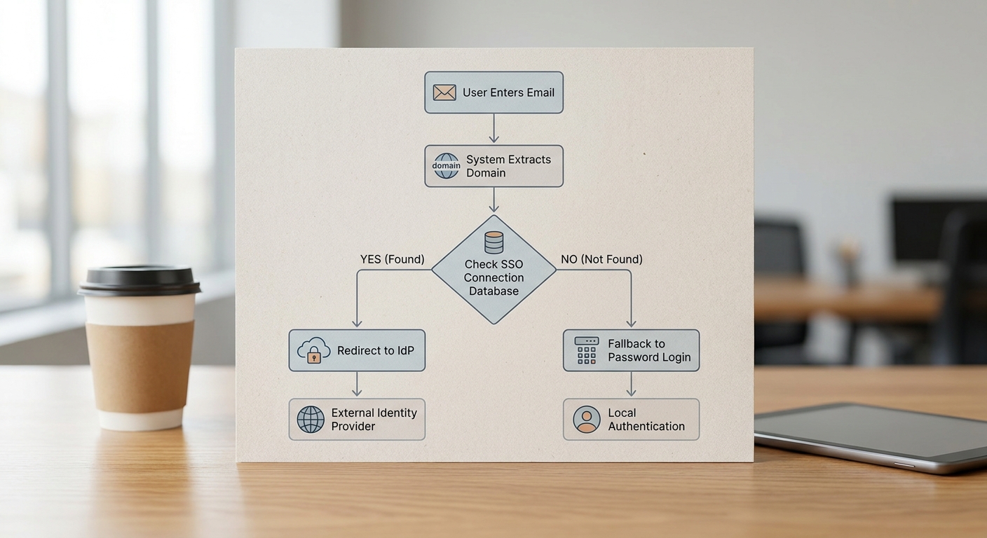 Tenant resolution flow diagram for B2B SaaS SSO