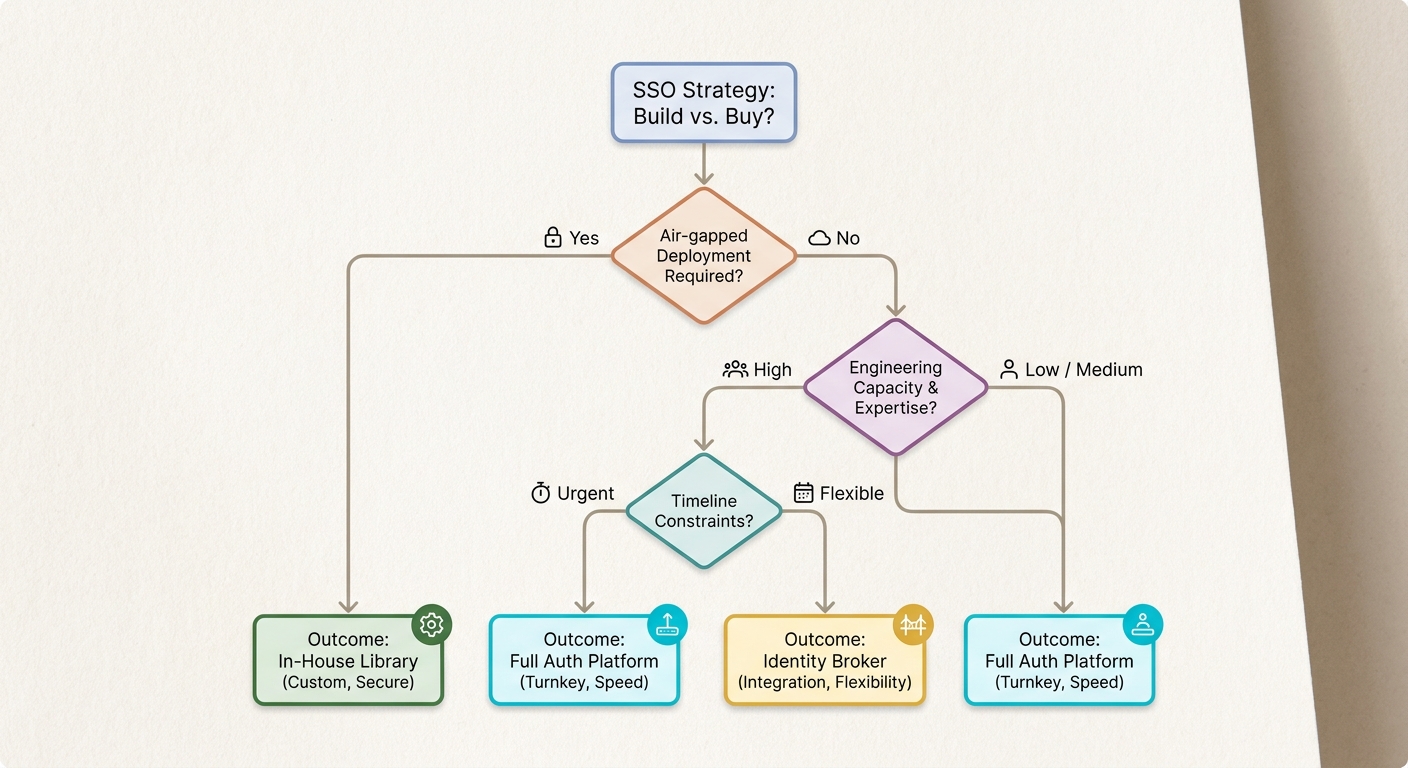 Build vs buy decision matrix for enterprise SSO